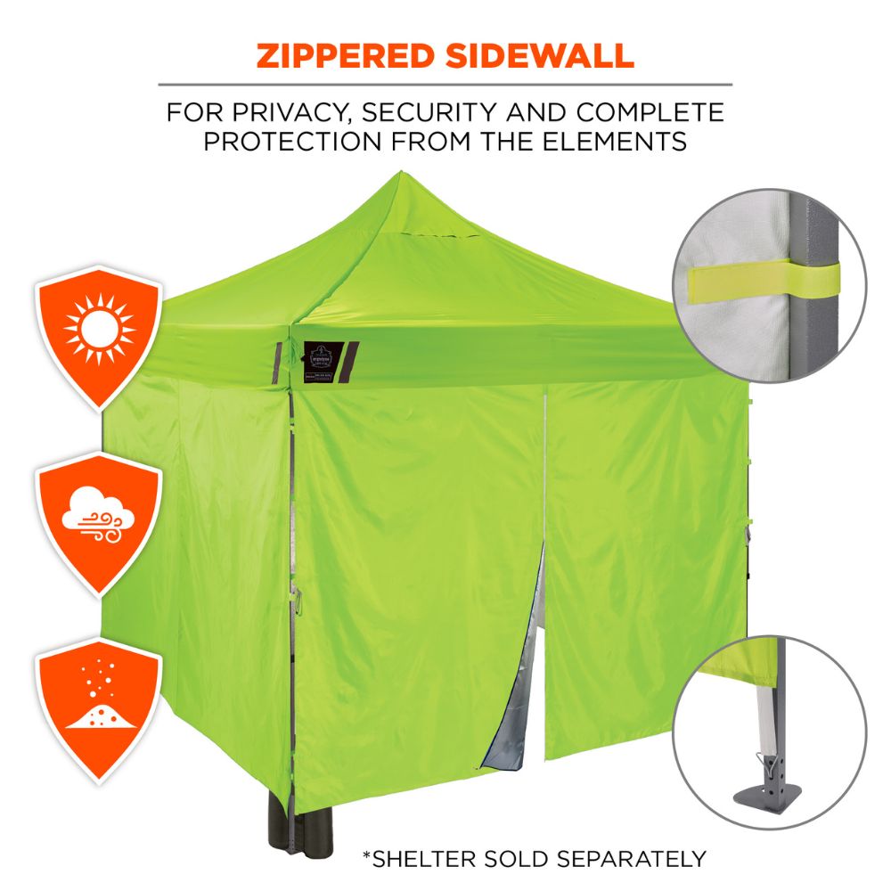 Ergodyne 12984 #6054 Lime Pop-Up Tent Sidewall Kit - 10ft x 10ft - 3