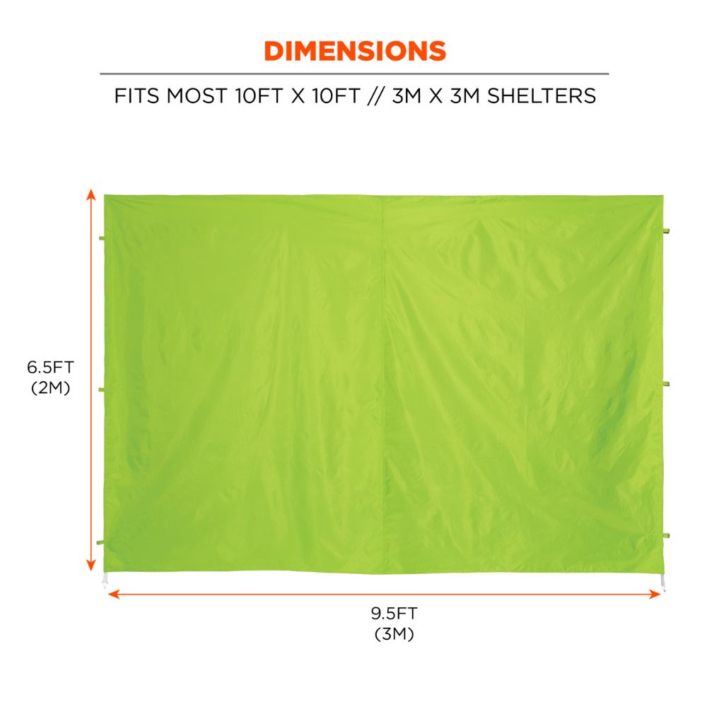 Ergodyne 12984 #6054 Lime Pop-Up Tent Sidewall Kit - 10ft x 10ft - 4