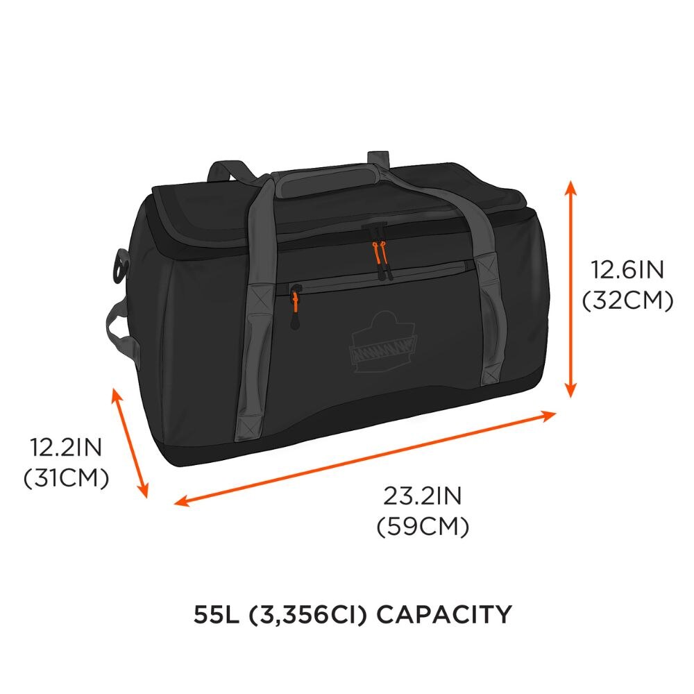 Ergodyne 13035 #5031 S Black Water-Resistant Duffel Bag - 6