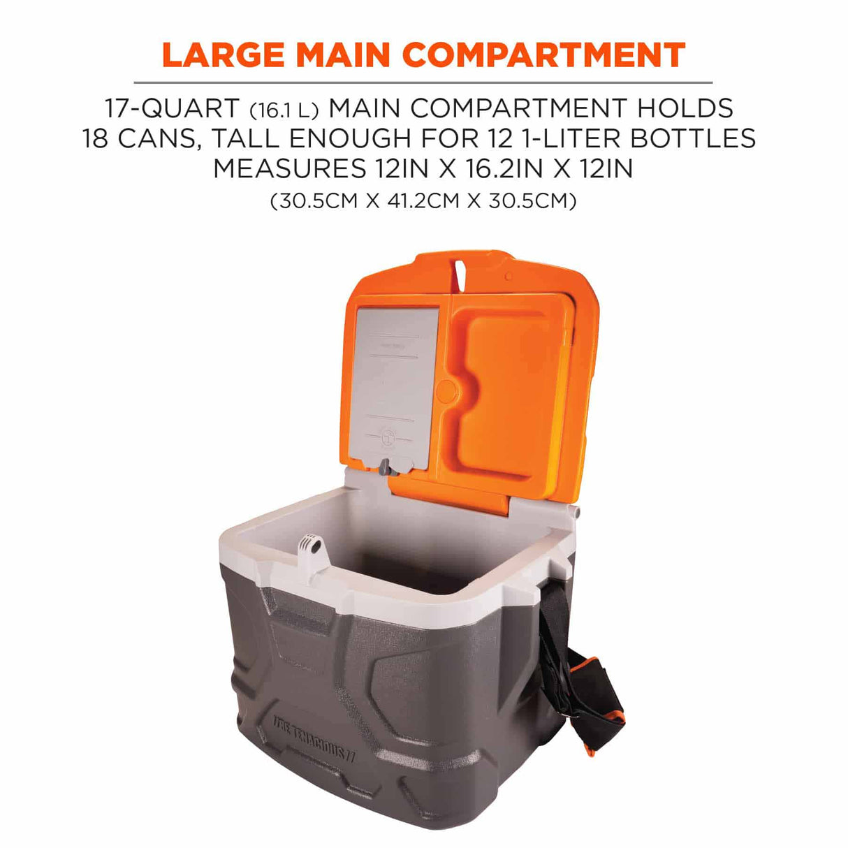 Ergodyne 13170 5170 Single Orange and Gray Industrial Hard Sided Cooler - 17 qt - 4