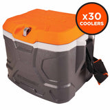 Ergodyne 13172 5170 Pallet of 30 Orange and Gray Industrial Hard Sided Cooler - 17 qt