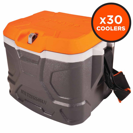 Ergodyne 13172 5170 Pallet of 30 Orange and Gray Industrial Hard Sided Cooler - 17 qt