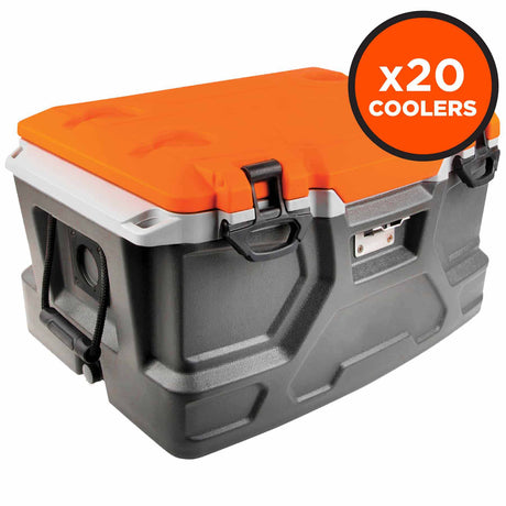 Ergodyne 13173 5171 Pallet of 20 Orange and Gray Industrial Hard Sided Cooler - 48 qt