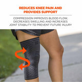 Ergodyne 16553 601 M Black Knee Compression Sleeve - 7