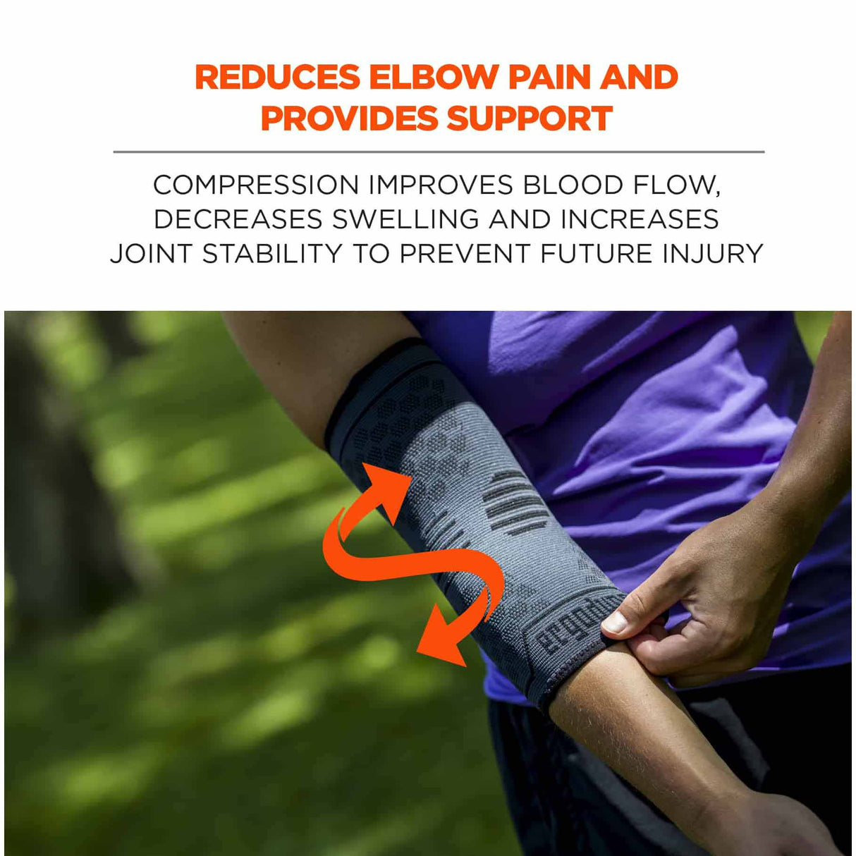 Ergodyne 16594 651 L Black Elbow Compression Sleeve - 7