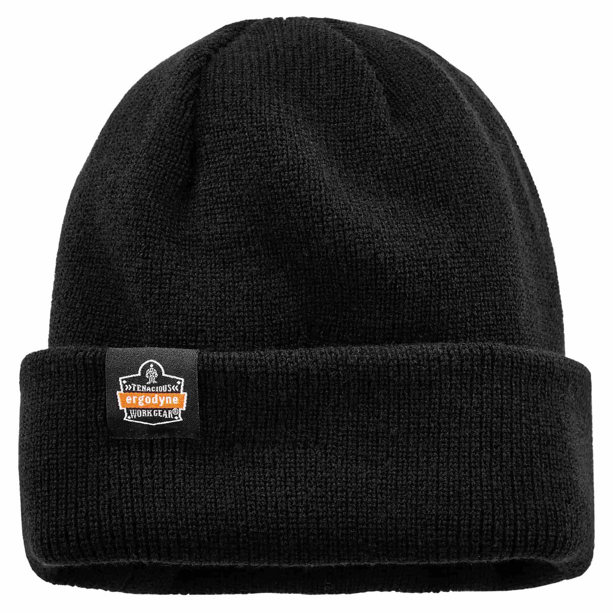 Ergodyne 16801 6811Z  Black Rib Knit Hat - Zipper for Bump Cap Insert