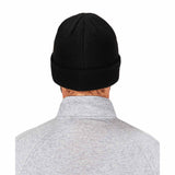 Ergodyne 16801 6811Z  Black Rib Knit Hat - Zipper for Bump Cap Insert - 5