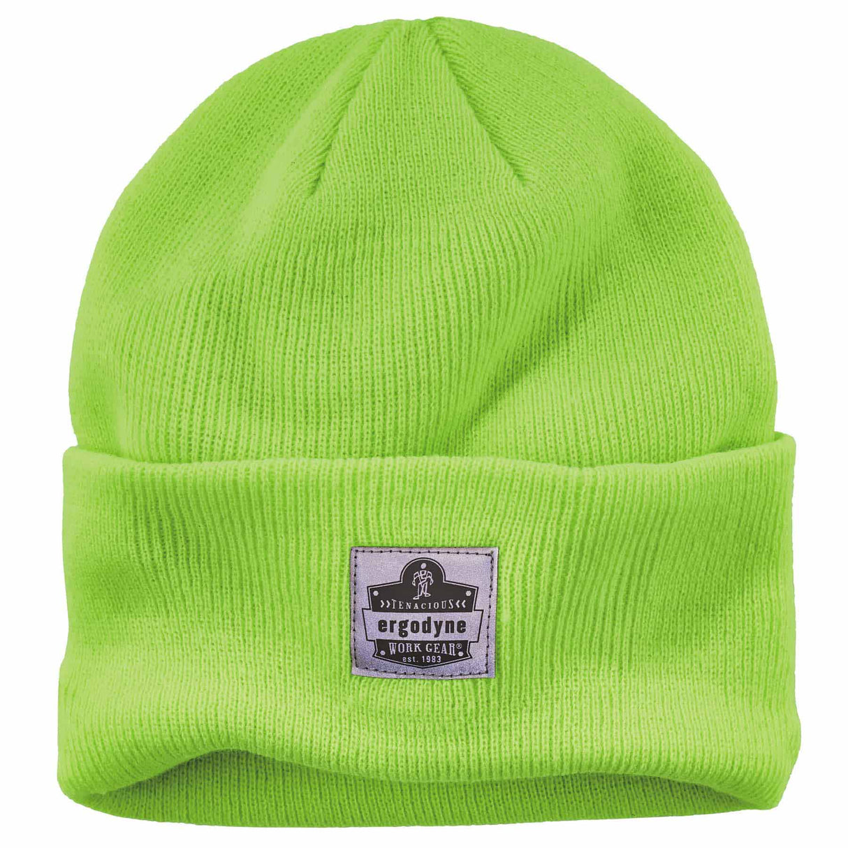 Ergodyne 16806 6806  Lime Cuffed Rib Knit Beanie Hat