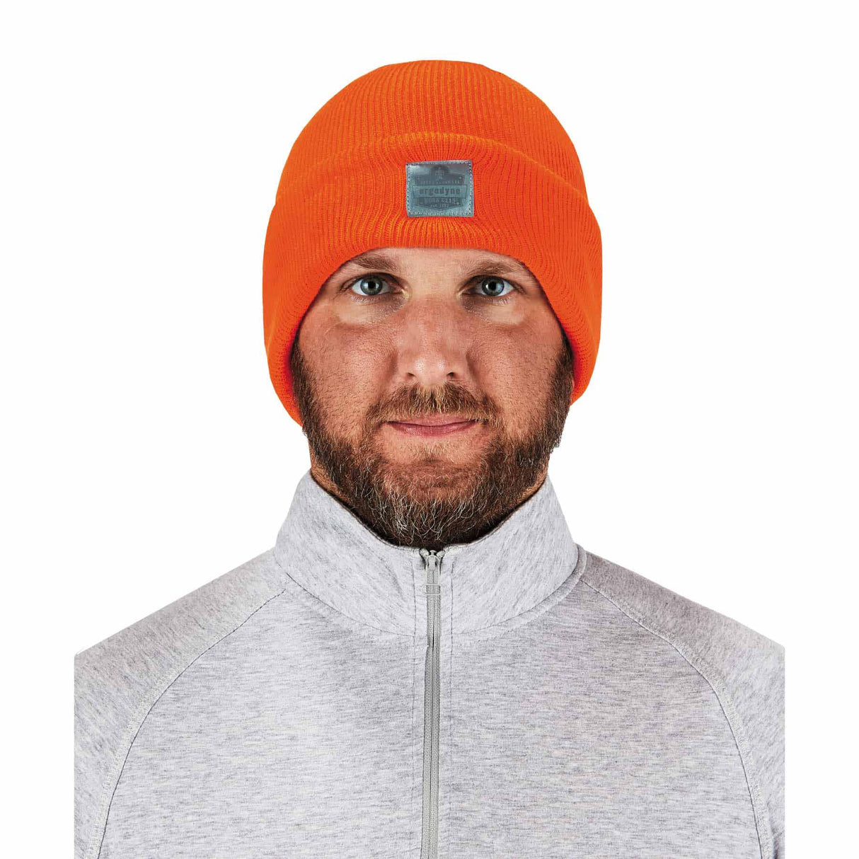 Ergodyne 16807 6806  Orange Cuffed Rib Knit Beanie Hat - 2