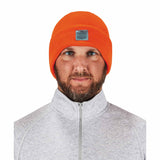 Ergodyne 16807 6806  Orange Cuffed Rib Knit Beanie Hat - 2