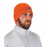 Ergodyne 16807 6806  Orange Cuffed Rib Knit Beanie Hat - 3