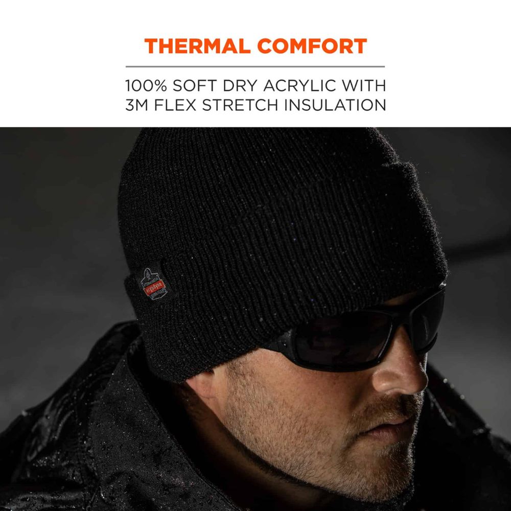 Ergodyne 16811 #6811ZI Rib Knit Hat w/ Bump Cap Insert - 10