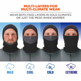 Ergodyne 16844 6844  Black Dual-Layer Balaclava Face Mask - 10