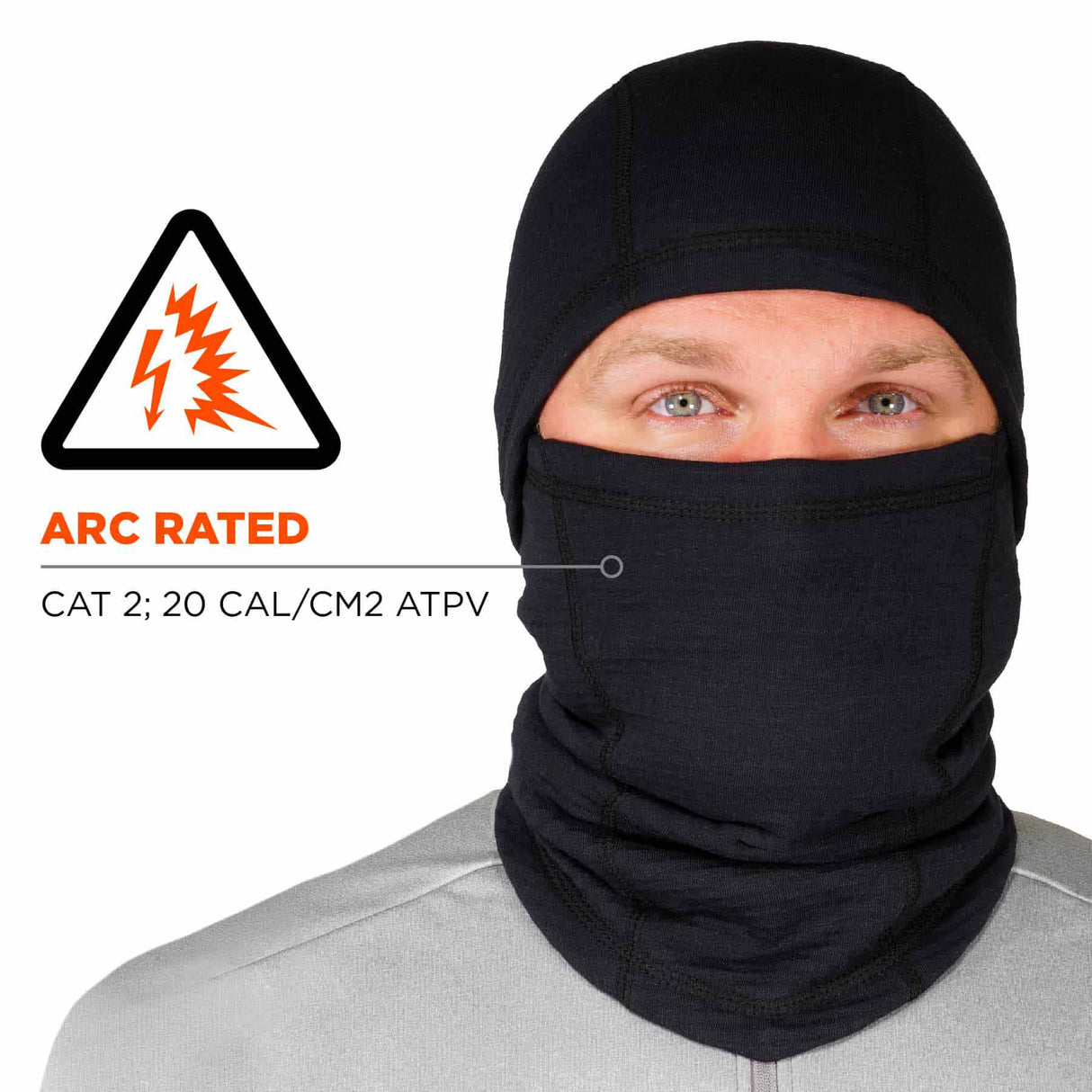 Ergodyne 16847 6847  Black FR Balaclava Face Mask - Dual Compliant - 3