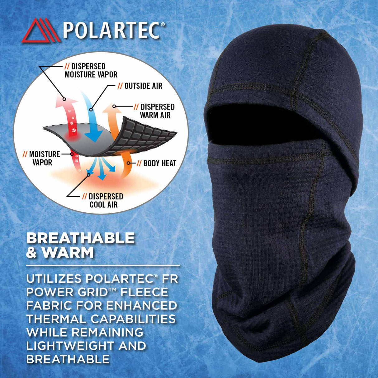 Ergodyne 16848 6847  Navy FR Balaclava Face Mask - Dual Compliant - 8