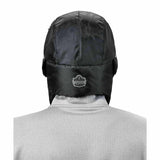 Ergodyne 16857 6802Z S/M Black Zippered Trapper Hat - 5