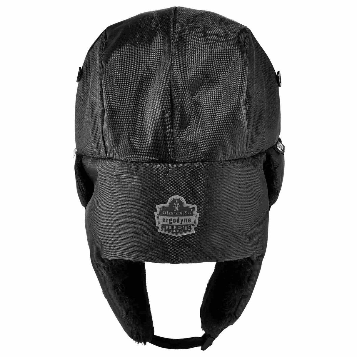 Ergodyne 16859 6802Z L/XL Black Zippered Trapper Hat - 3