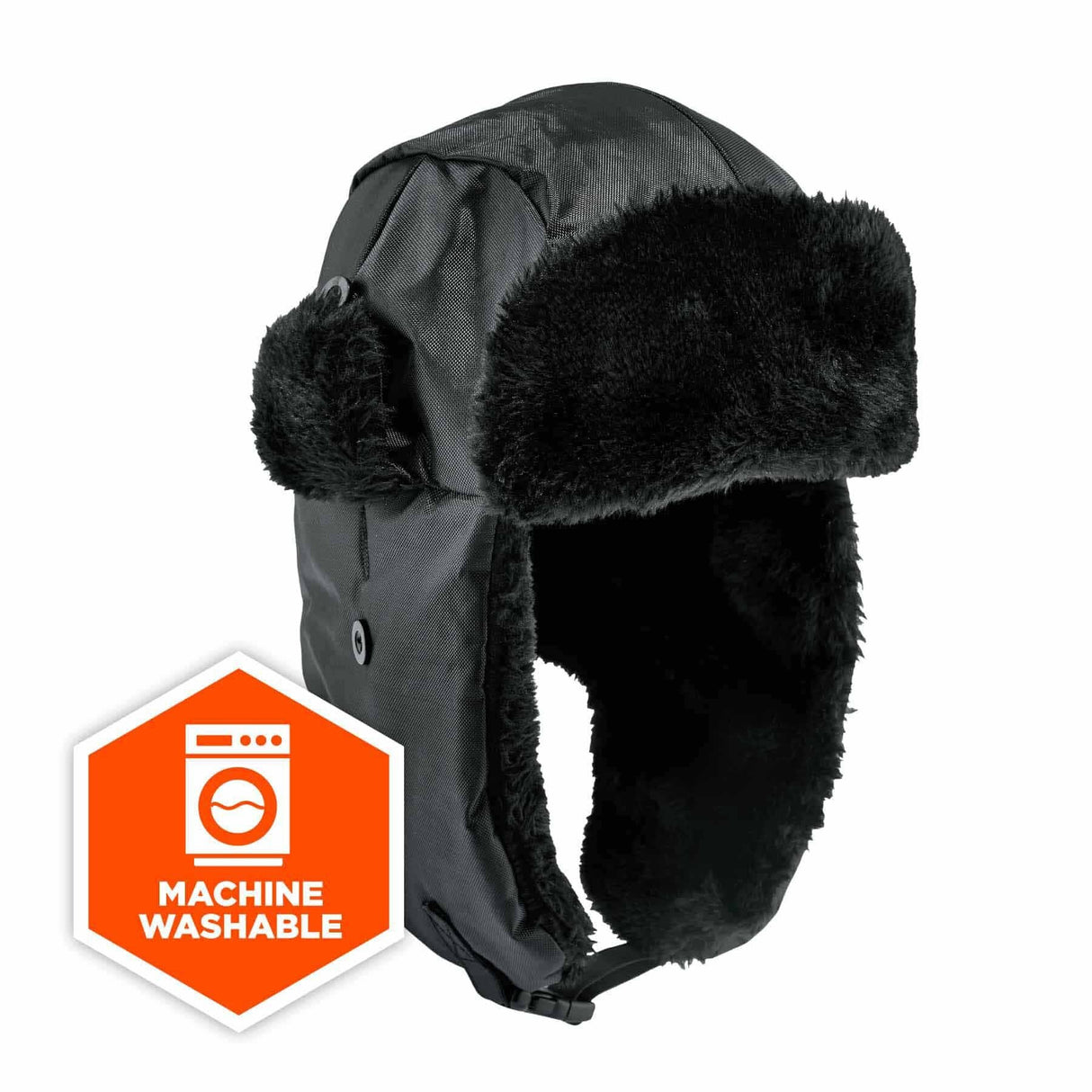 Ergodyne 16859 6802Z L/XL Black Zippered Trapper Hat - 6