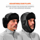 Ergodyne 16859 6802Z L/XL Black Zippered Trapper Hat - 9