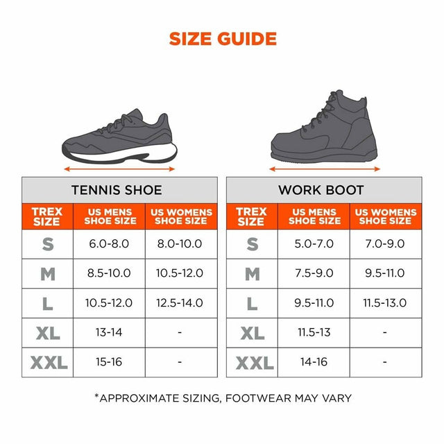 Ergodyne 16922 TREX 6325 Spikeless Traction Devices for Shoes and Boots, Black, Size Small (Pair)