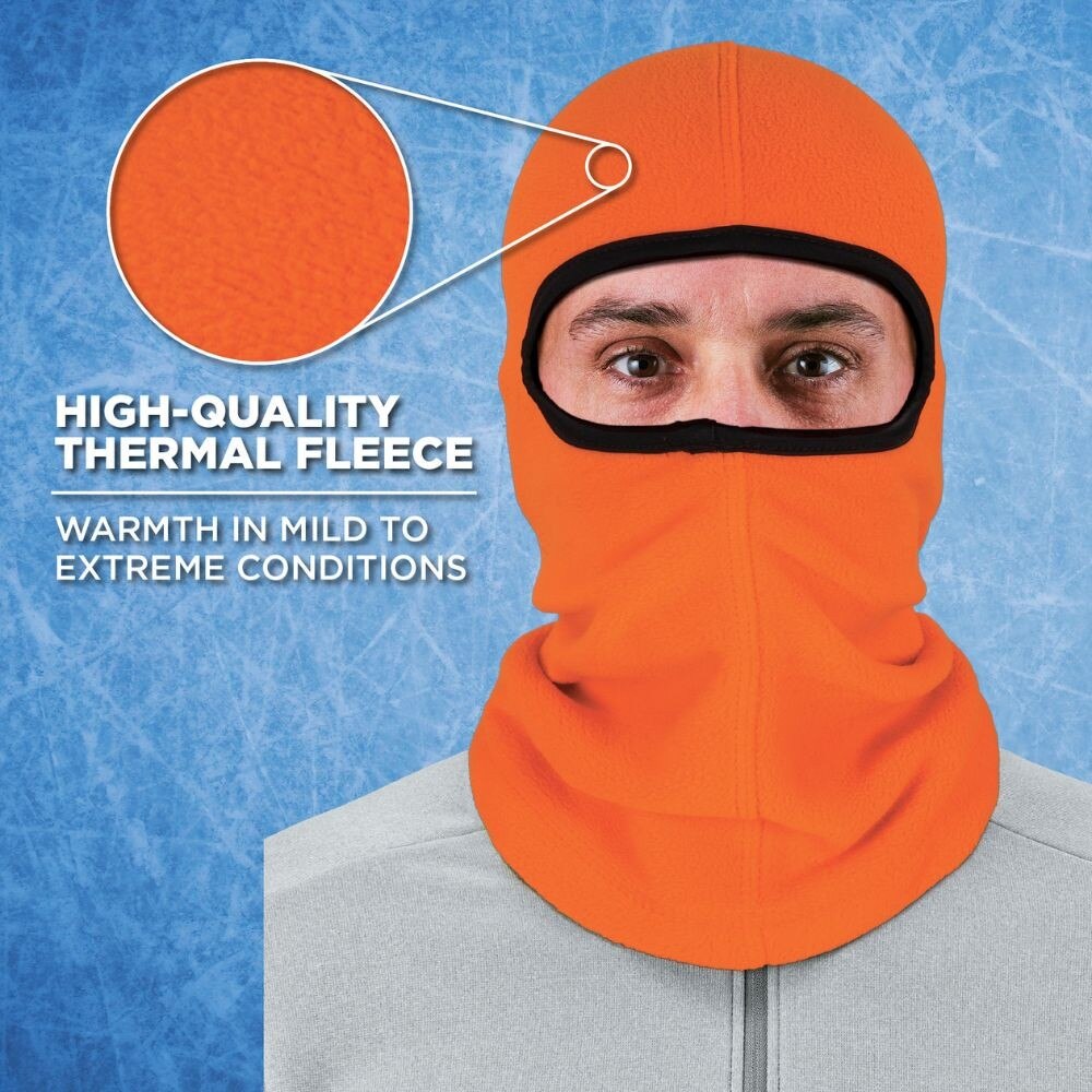 Ergodyne 16954 #6821 Orange Balaclava Face Mask - Fleece - 2