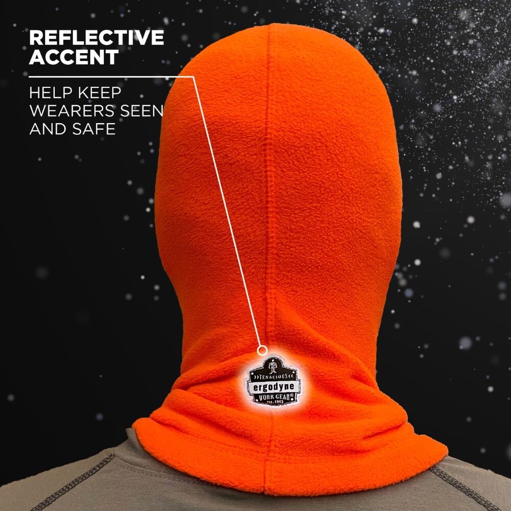 Ergodyne 16954 #6821 Orange Balaclava Face Mask - Fleece - 5