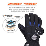 Ergodyne 17614 #819WP L Black Extreme Thermal WP Gloves - 2