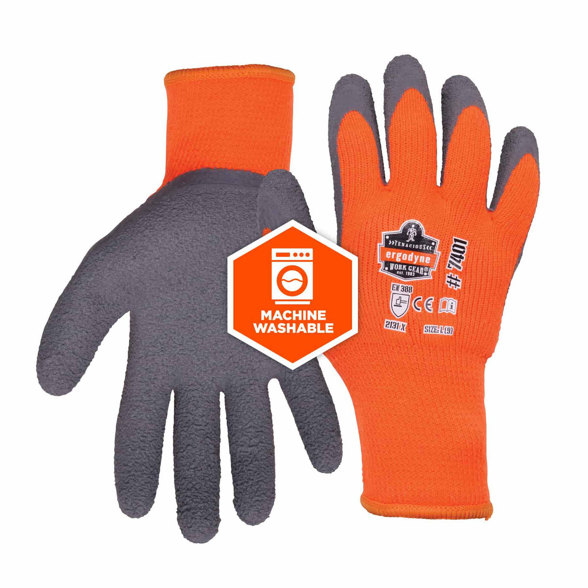 Ergodyne 17626 7401 2XL Orange Coated Lightweight Winter Gloves - 4