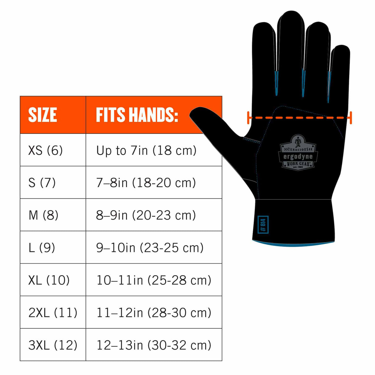 Ergodyne 17626 7401 2XL Orange Coated Lightweight Winter Gloves - 8