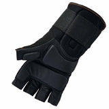 Ergodyne 17712 910 S Black Half-Finger Impact Gloves + Wrist Support - 3