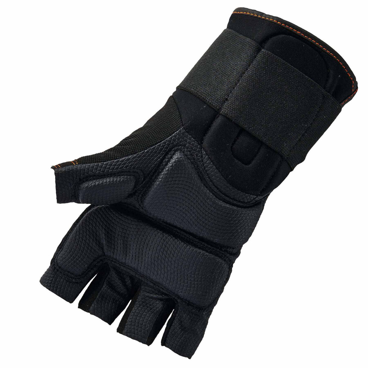 Ergodyne 17714 910 L Black Half-Finger Impact Gloves + Wrist Support - 3