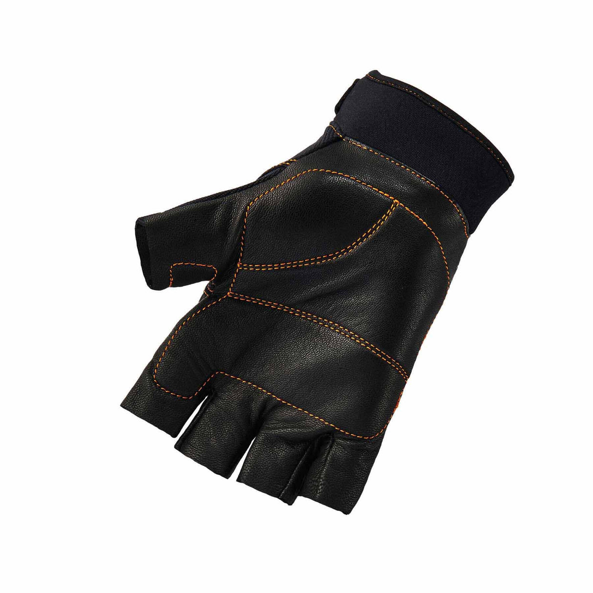 Ergodyne 17782 901 S Black Half-Finger Leather Impact Gloves - 3