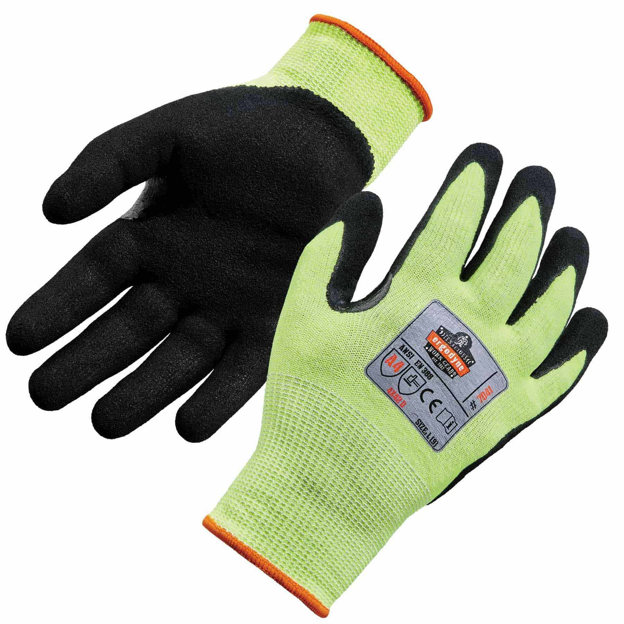 Ergodyne 17812 7041 S Lime ANSI A4 Nitrile-Coated CR Gloves