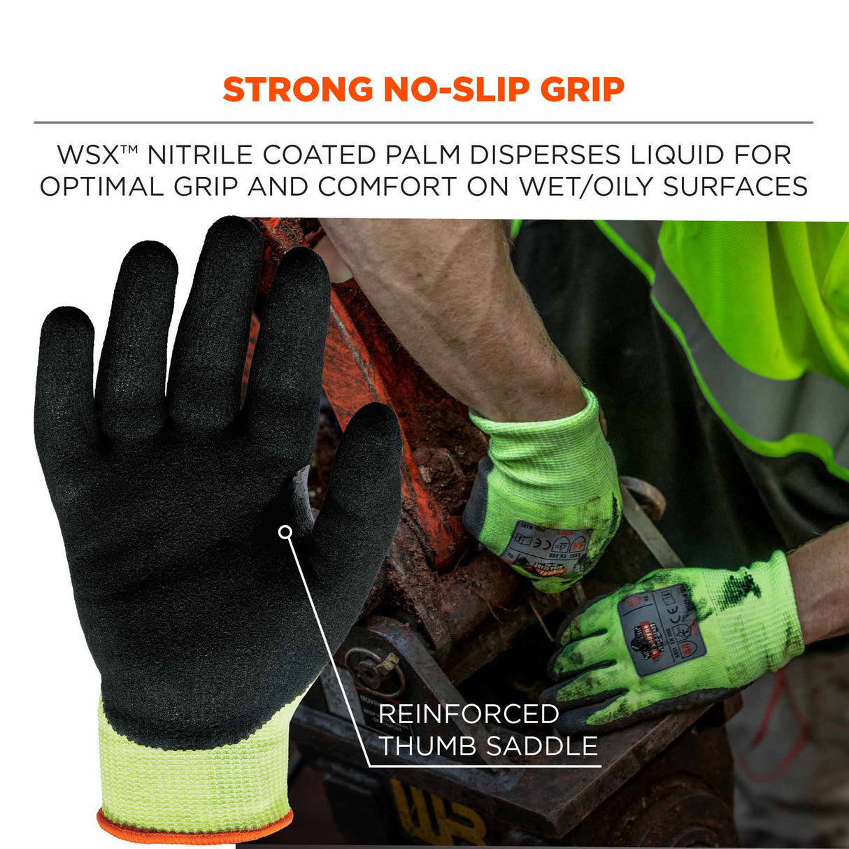 Ergodyne 17812 7041 S Lime ANSI A4 Nitrile-Coated CR Gloves - 6