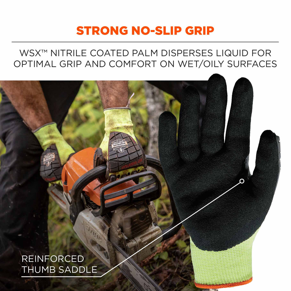 Ergodyne 17836 7141-CASE 2XL Lime ANSI A4 DIR Nitrile-Coated CR Gloves 72-Pair - 6