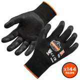 Ergodyne 17851 #7001 144-pair XS Black Nitrile Coated Gloves