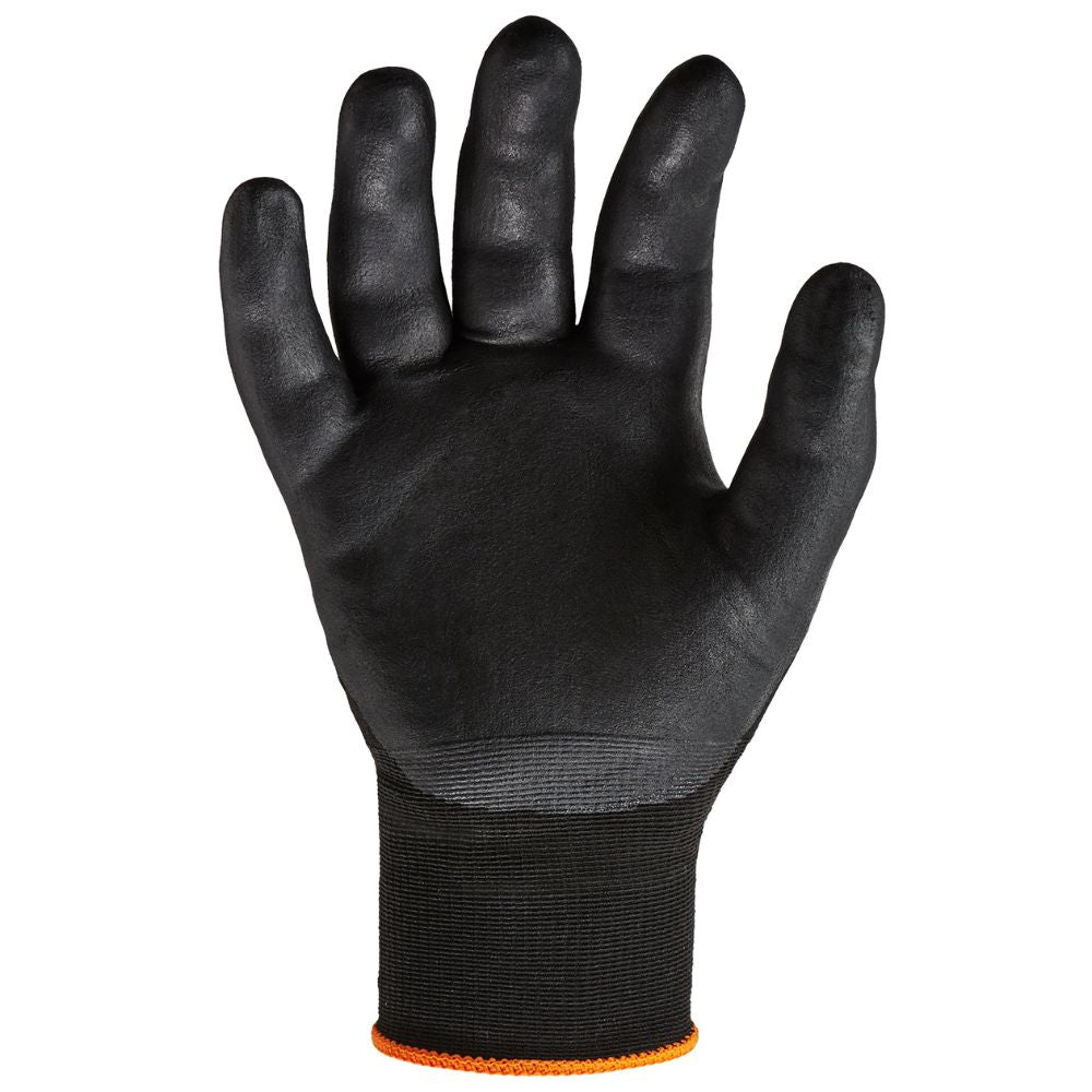 Ergodyne 17851 #7001 144-pair XS Black Nitrile Coated Gloves - 8