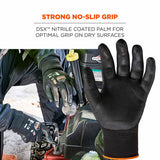 Ergodyne 17853 7001-CASE M Black Nitrile-Coated Gloves - DSX 144-Pair - 5