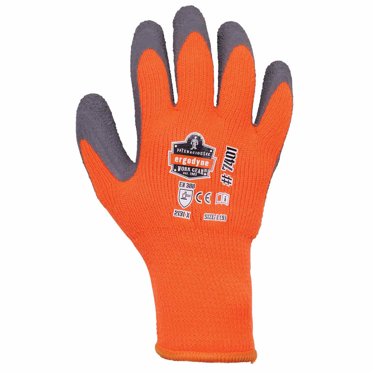 Ergodyne 17893 7401-CASE M Orange Coated Lightweight Winter Gloves 144-Pair - 2