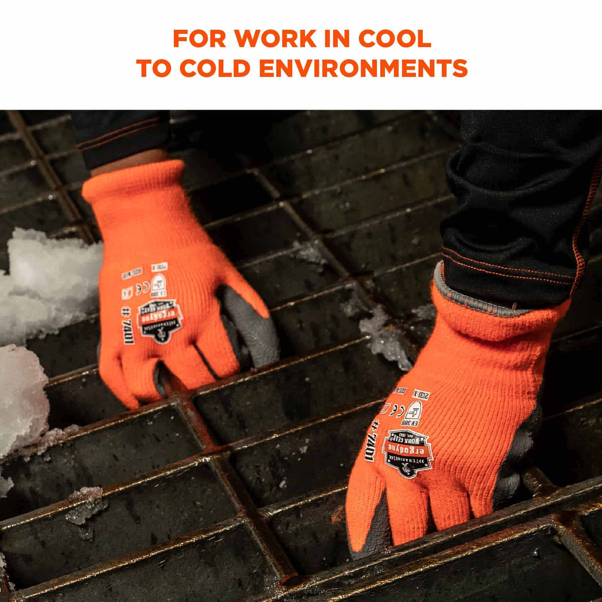 Ergodyne 17893 7401-CASE M Orange Coated Lightweight Winter Gloves 144-Pair - 5