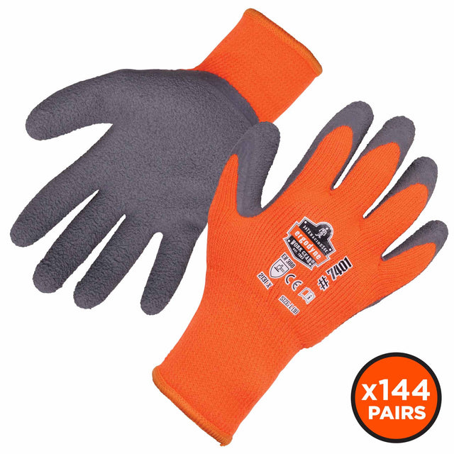 Ergodyne 17895 7401-CASE XL Orange Coated Lightweight Winter Gloves 144-Pair