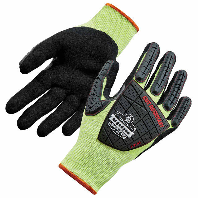 Ergodyne 17912 7141 S Lime ANSI A4 DIR Nitrile-Coated CR Gloves