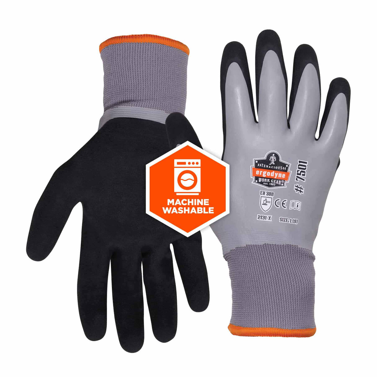 Ergodyne 17932 7501-CASE S Gray Coated Waterproof Winter Gloves 144-Pair - 4