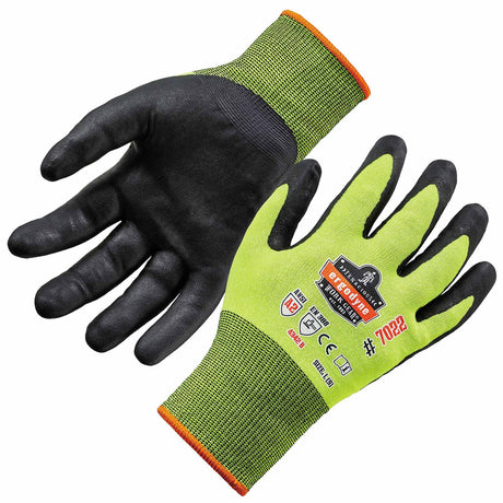 Ergodyne 17974 7022 L Lime ANSI A2 Nitrile-Coated CR Gloves - DSX