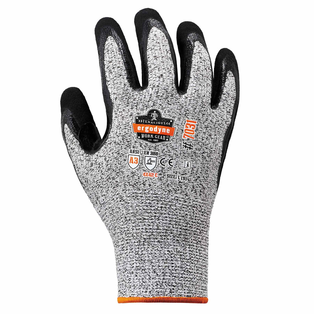 Ergodyne 17983 7031 M Gray ANSI A3 Nitrile-Coated CR Gloves - 2