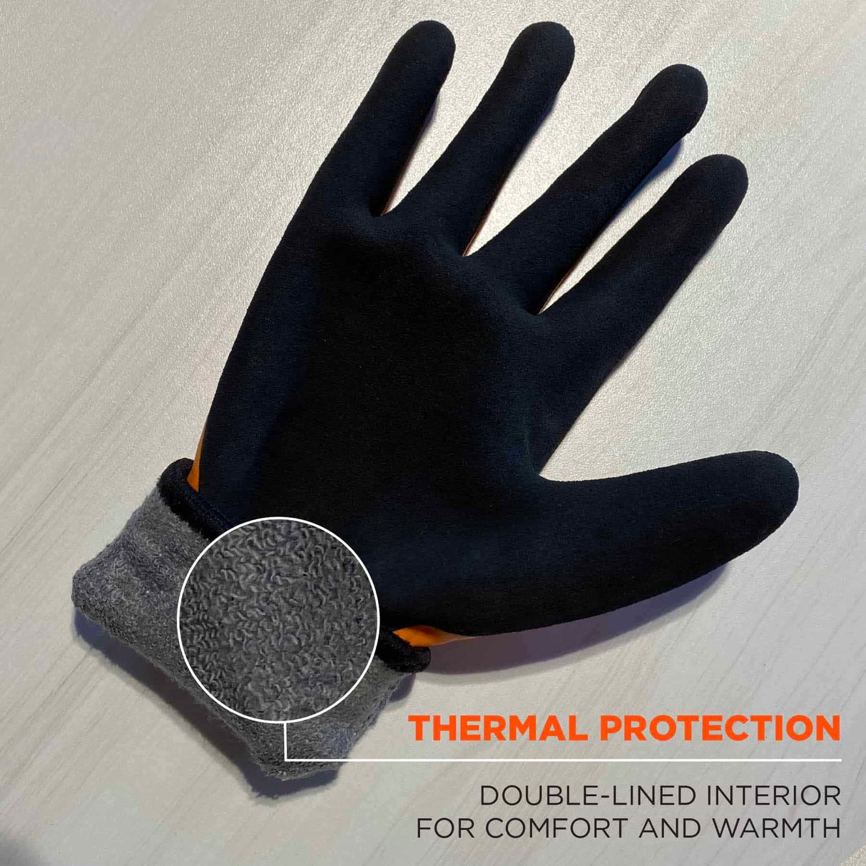 Ergodyne 17993 7551-CASE M Orange ANSI A5 Coated Waterproof CR Gloves 144-Pair - 10