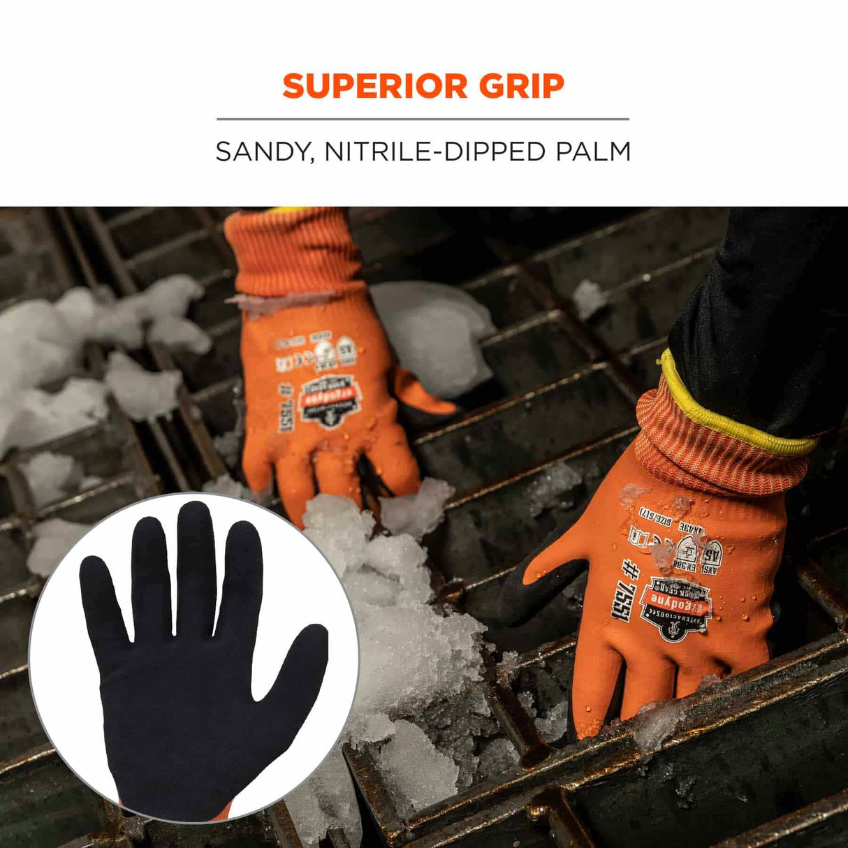 Ergodyne 17996 7551-CASE 2XL Orange ANSI A5 Coated Waterproof CR Gloves 144-Pair - 8