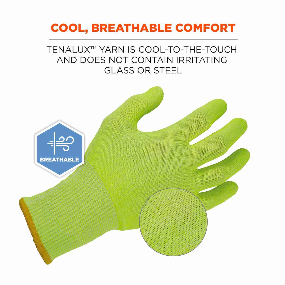 Ergodyne 18014 7040 L Lime ANSI A4 CR Food Grade Gloves - 4