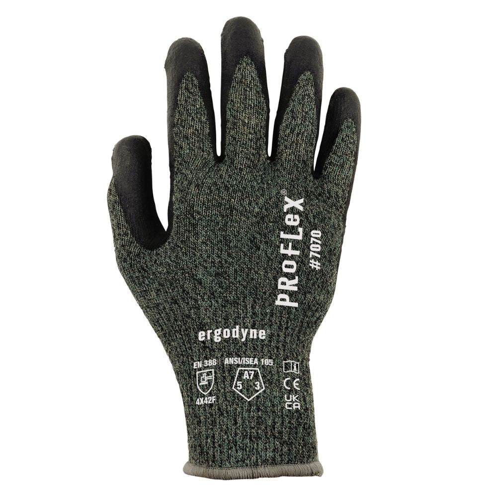 Ergodyne 18032 #7070 12-pair S Green ANSI A7 Nitrile Coated CR Gloves - 7