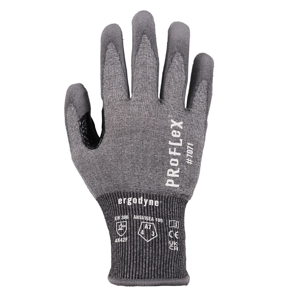 Ergodyne 18062 #7071 12-pair S Gray ANSI A7 PU Coated CR Gloves - 7